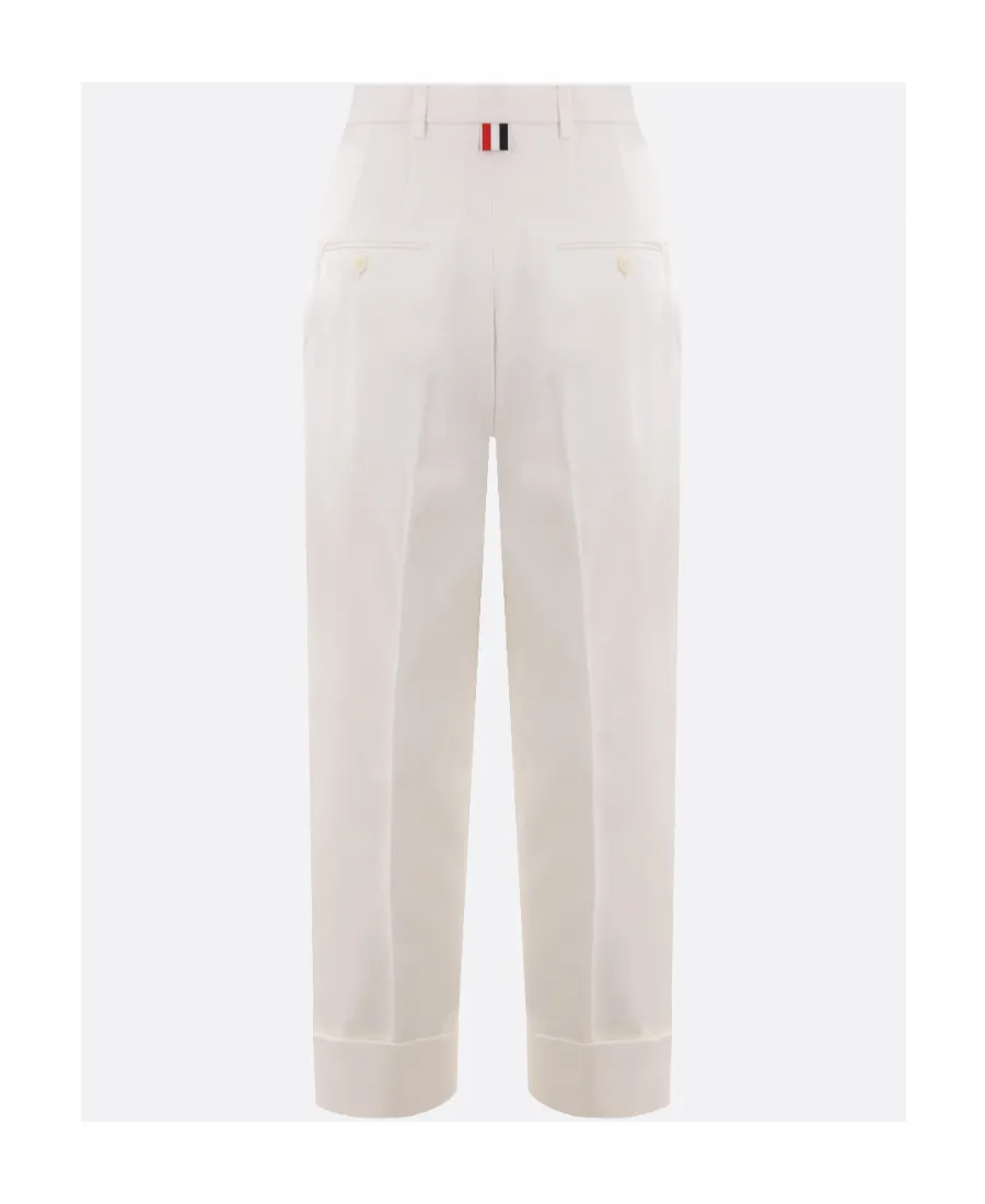 Thom Browne Rwb Stripe Wide-Leg Trousers