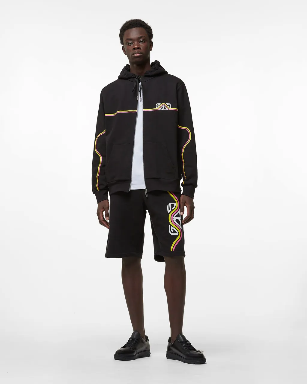 Waved Logo Zip-Up Hoodie