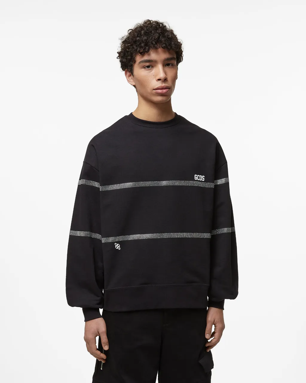 Gcds Bling Logo Printed Crewneck Sweatshirt