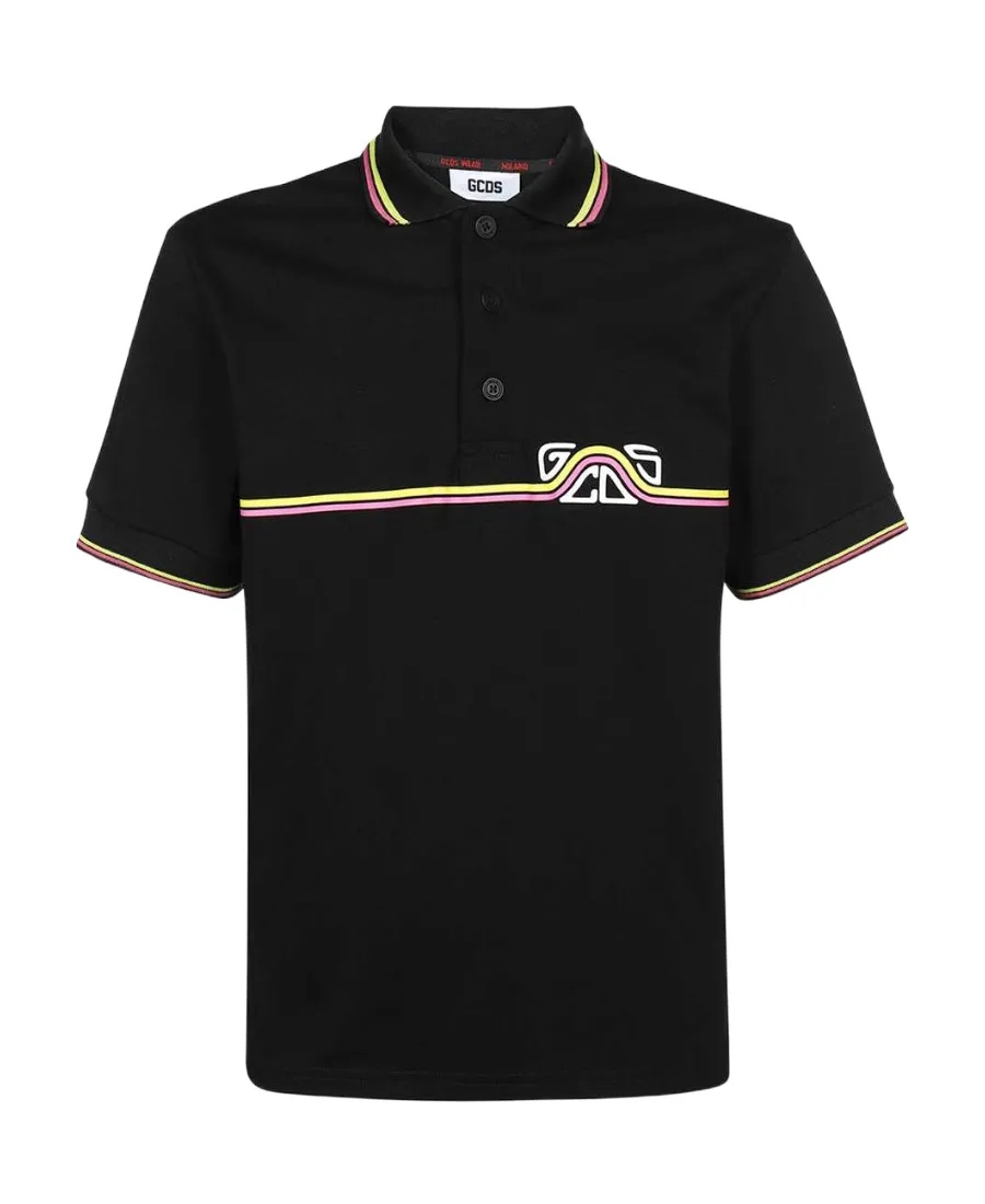 Waved Logo Print Polo Shirt