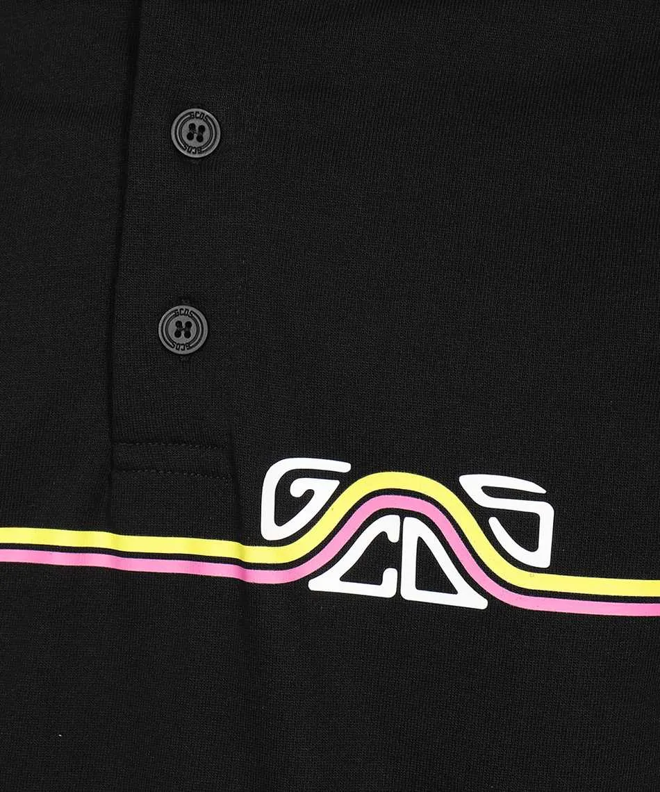 Waved Logo Print Polo Shirt