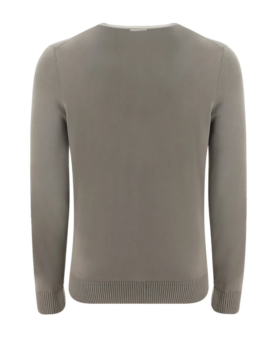 Ribbed-Trim Cotton Jumper