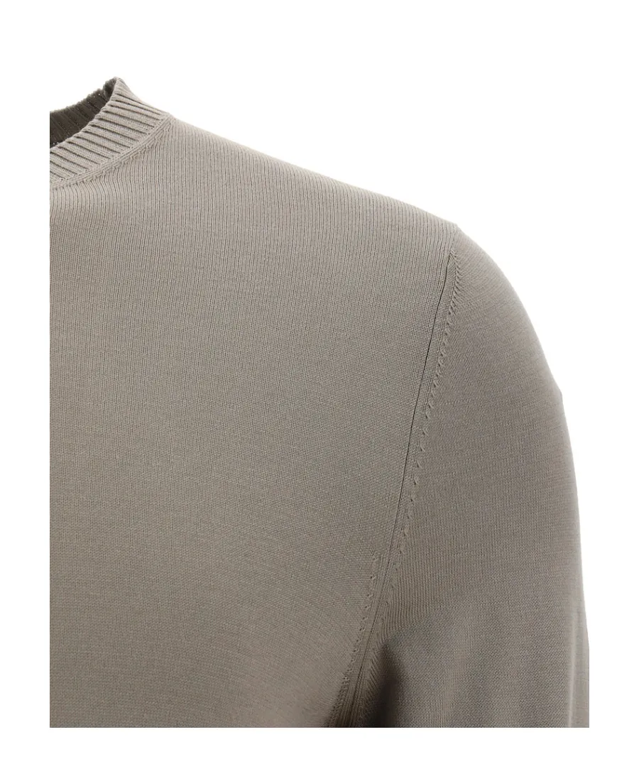 Ribbed-Trim Cotton Jumper