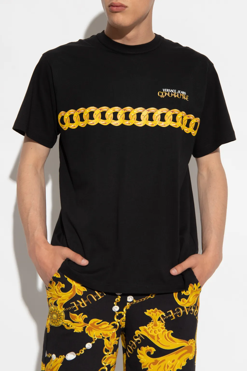 Versace Jeans Couture Chain Printed Crewneck T-Shirt