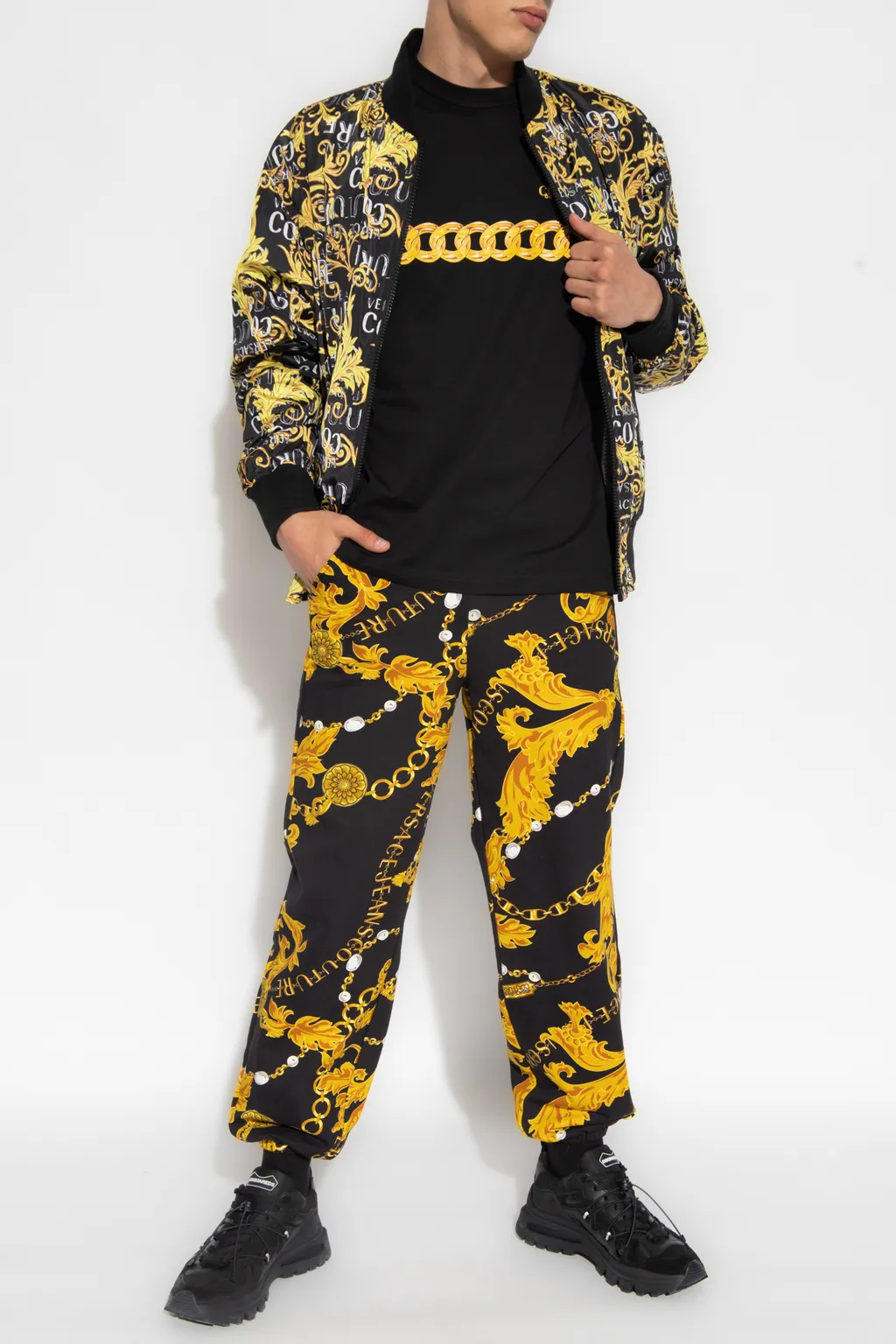 Versace Jeans Couture Chain Printed Crewneck T-Shirt