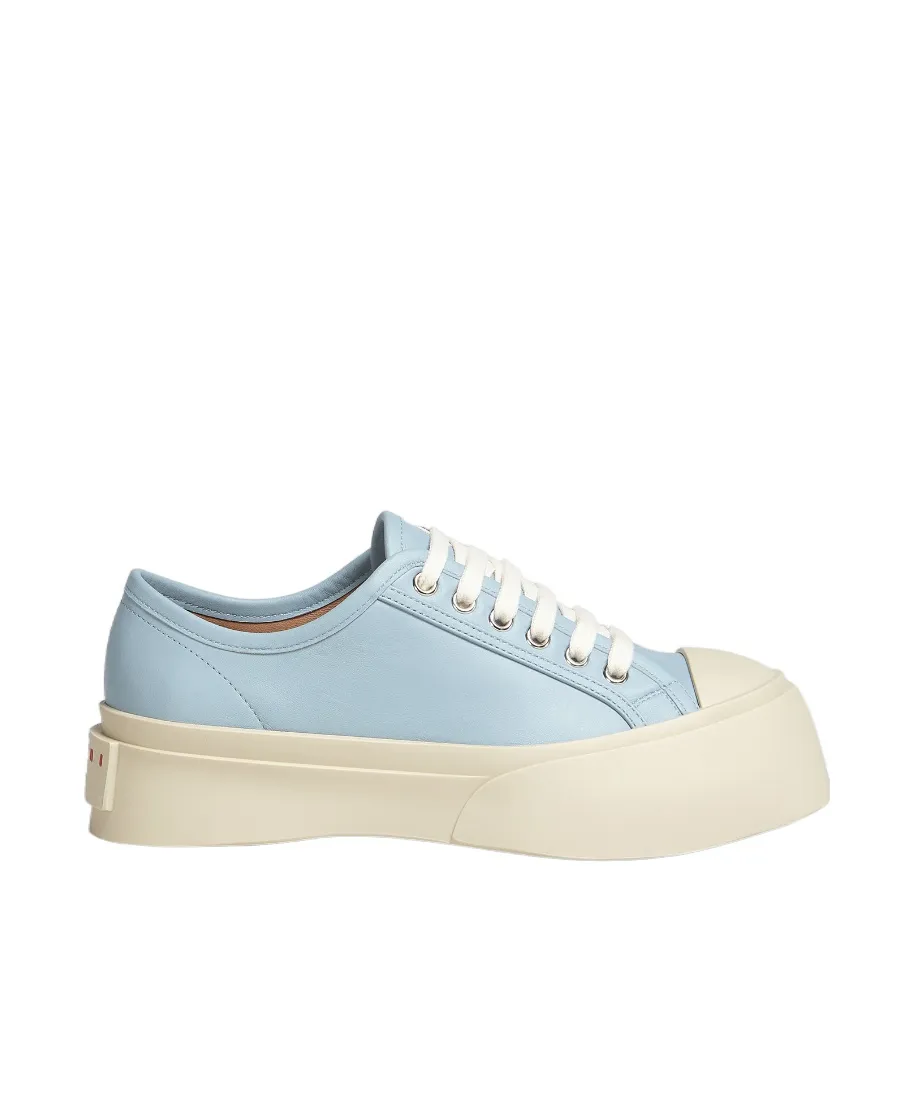 Light Blue Nappa Leather Pablo Lace-Up Sneaker