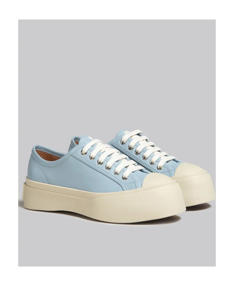 Light Blue Nappa Leather Pablo Lace-Up Sneaker