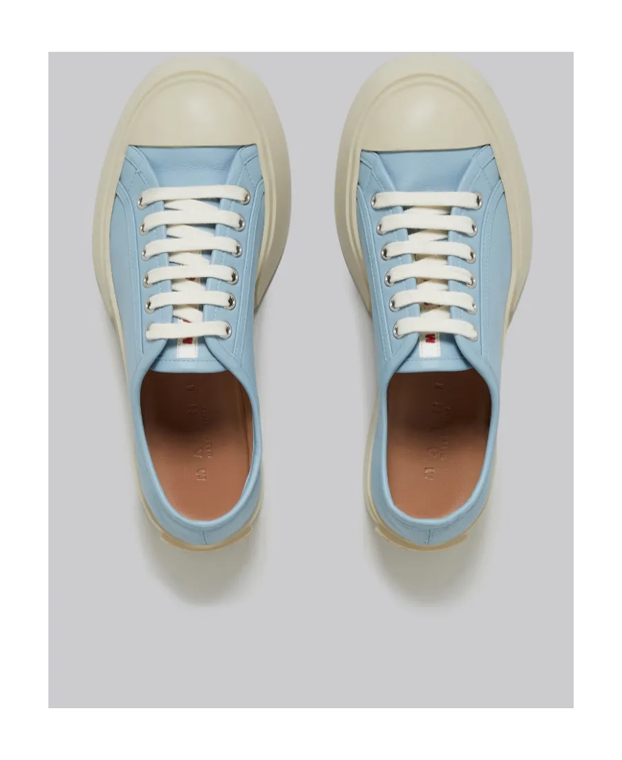 Light Blue Nappa Leather Pablo Lace-Up Sneaker