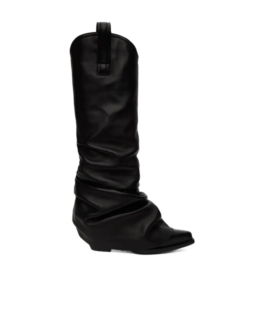 R13 Xx Knee Hgh Westrn Draped Boot