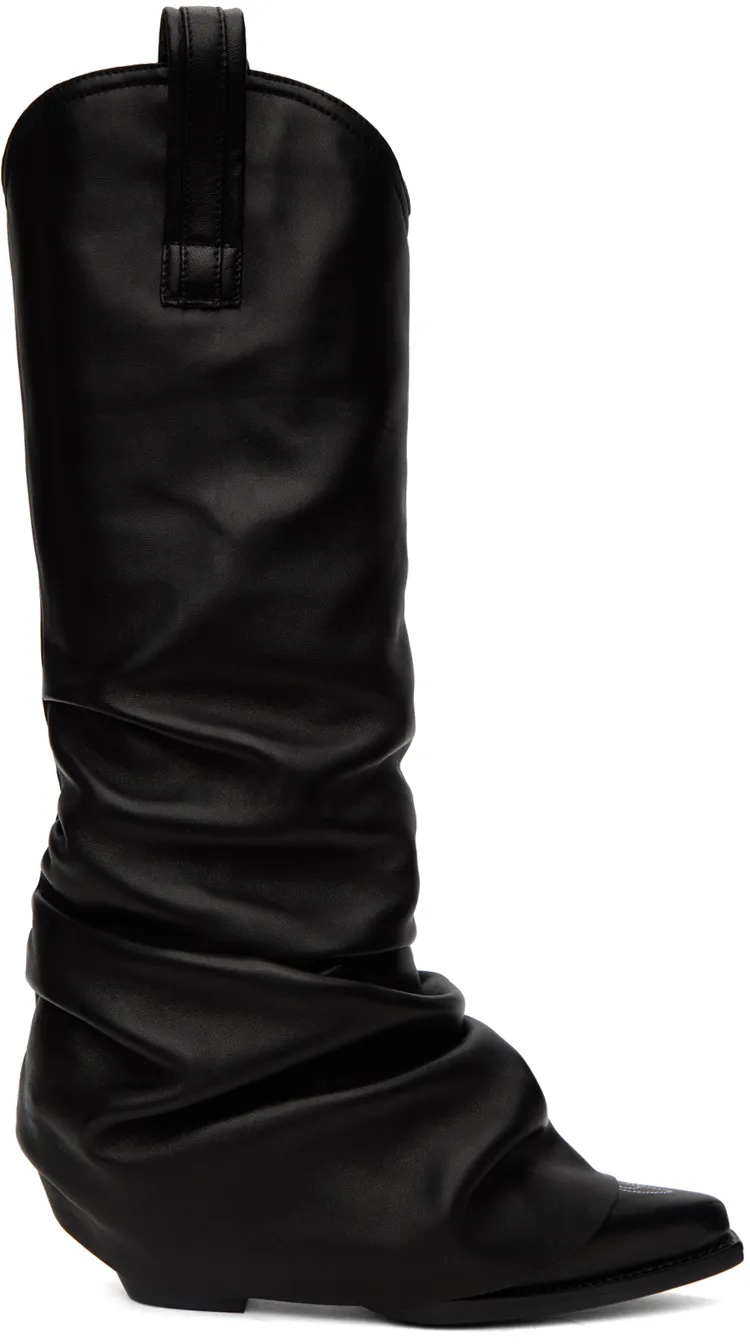 R13 Xx Knee Hgh Westrn Draped Boot