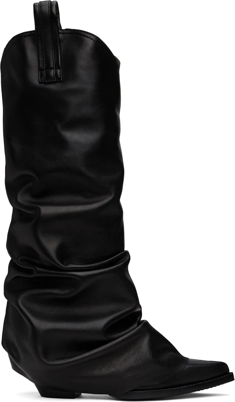 R13 Xx Knee Hgh Westrn Draped Boot