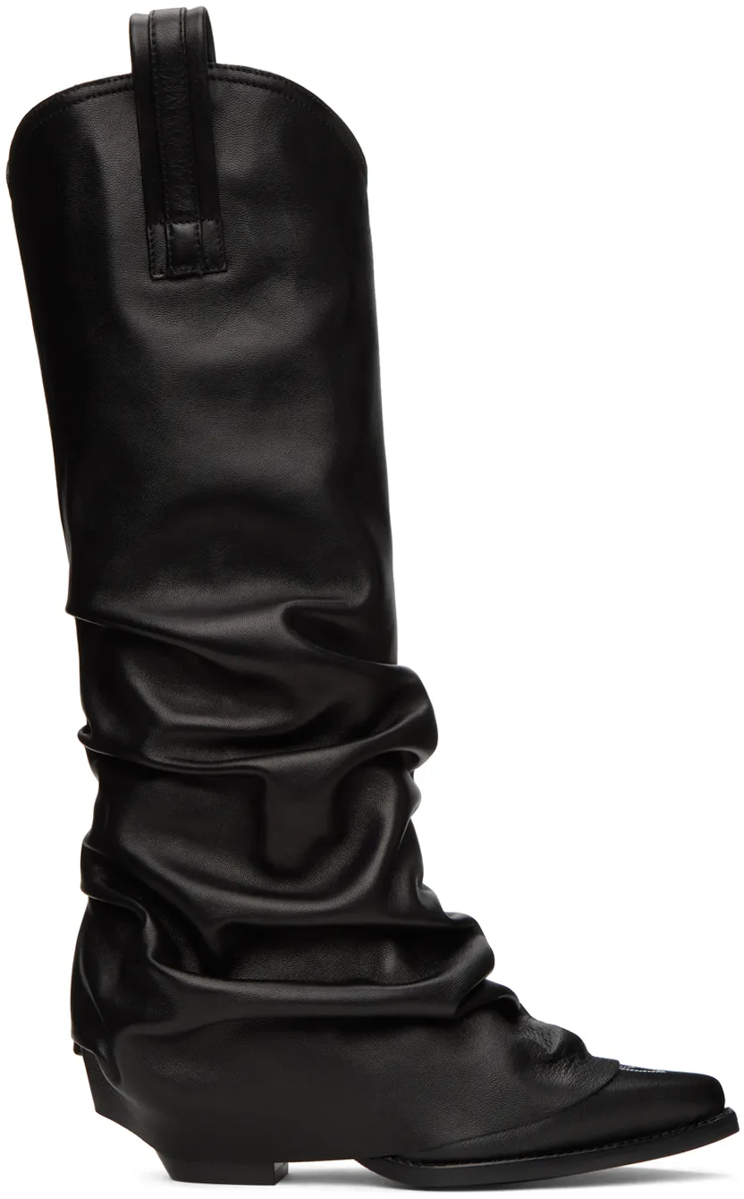 R13 Xx Knee Hgh Westrn Draped Boot
