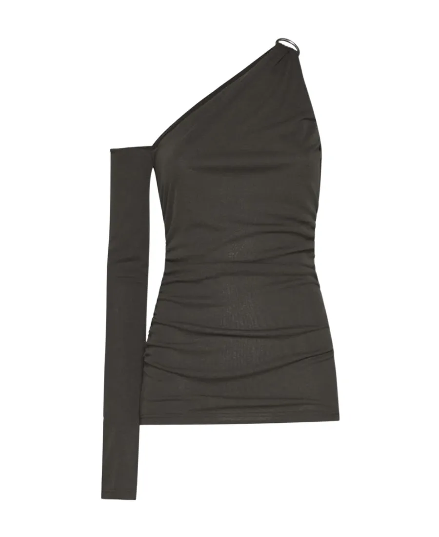 Draped Neckline Jersey Wrap Top