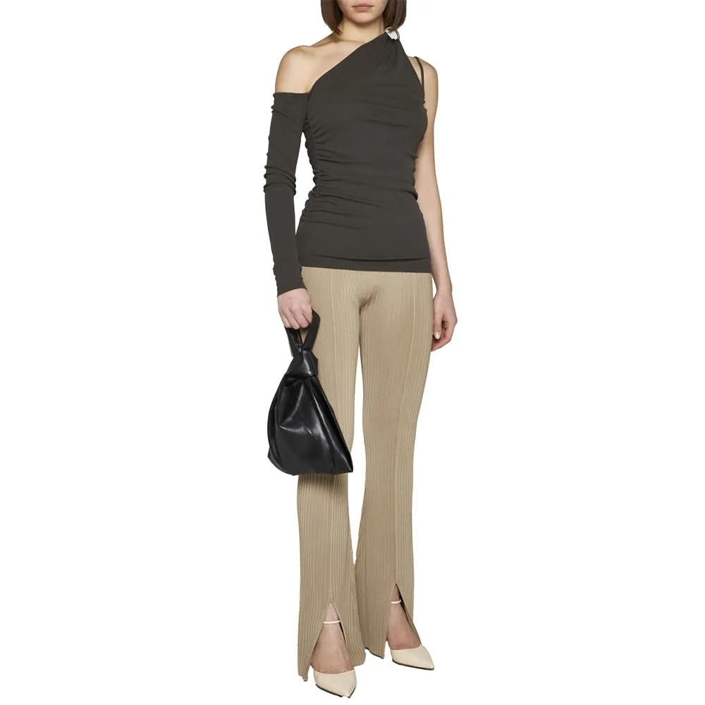Draped Neckline Jersey Wrap Top