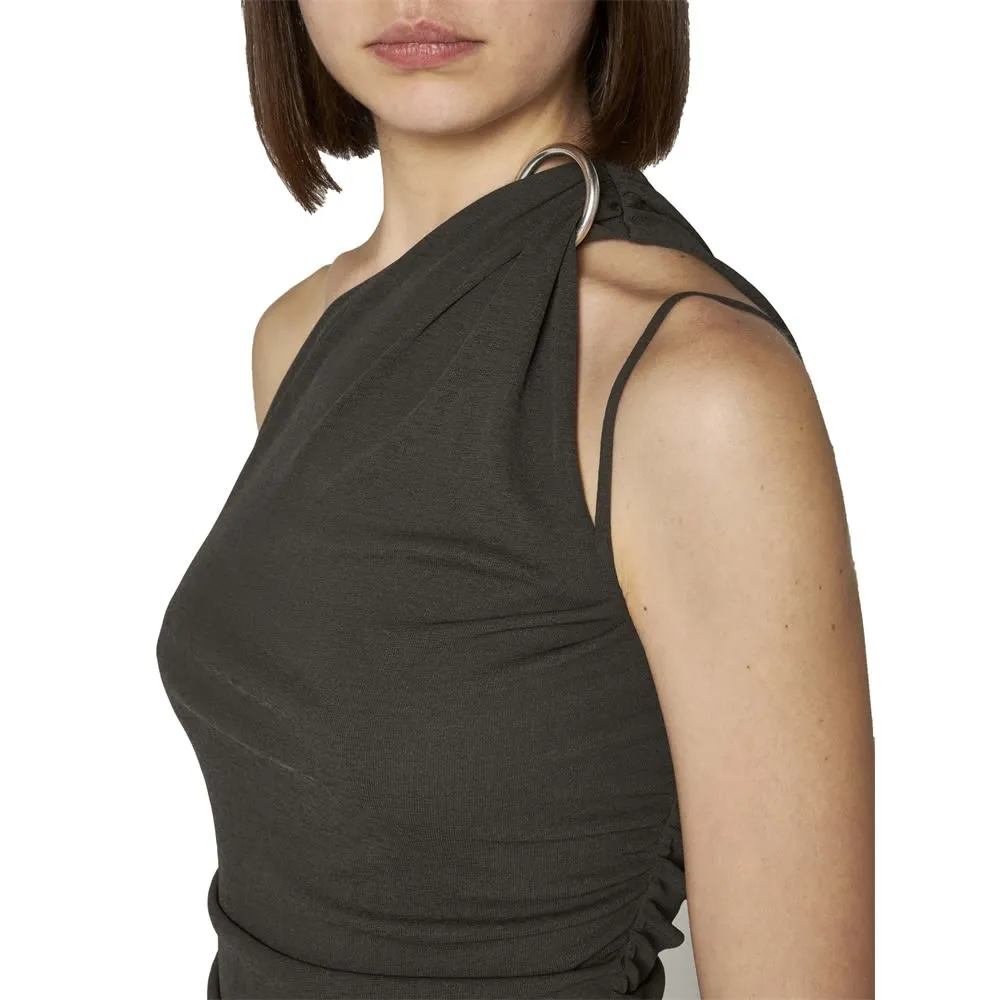 Draped Neckline Jersey Wrap Top
