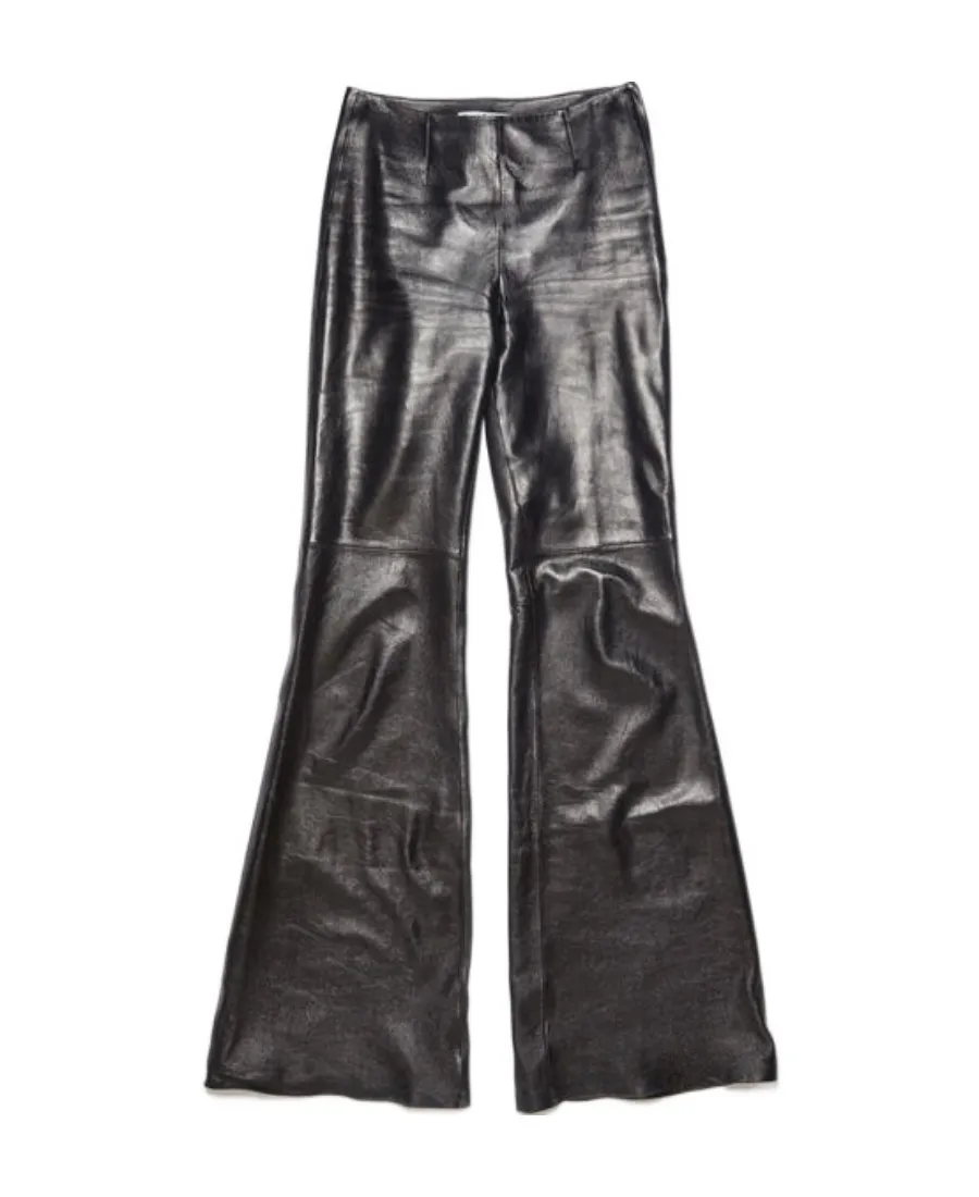 Lambskin Wide-Leg Trousers