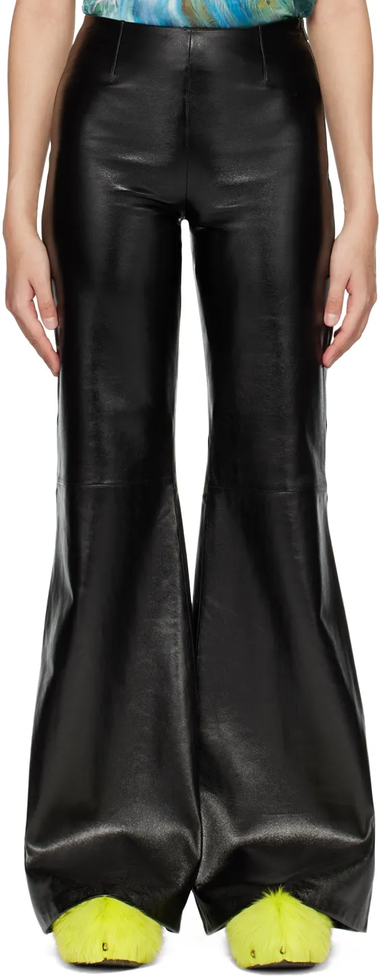 Lambskin Wide-Leg Trousers