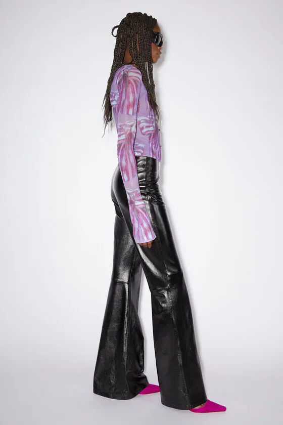 Lambskin Wide-Leg Trousers
