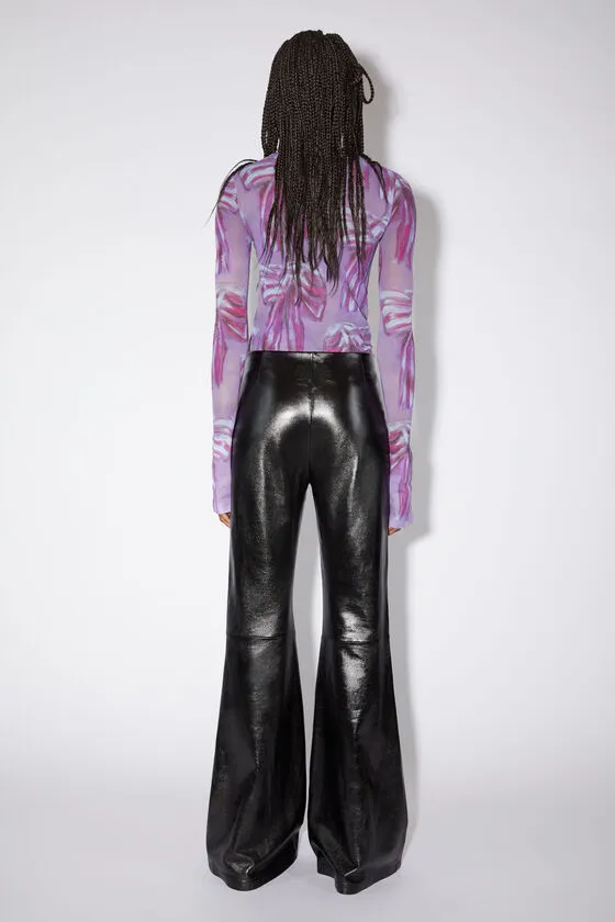 Lambskin Wide-Leg Trousers