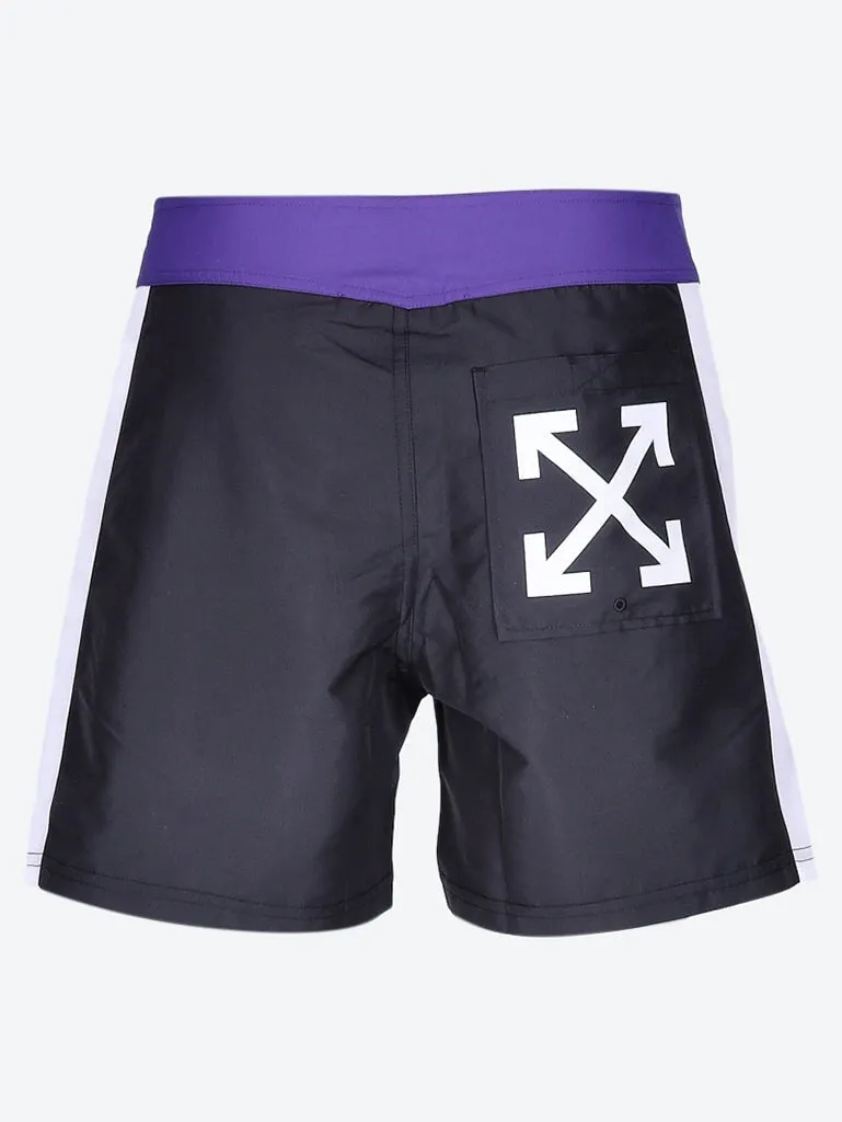 Off-White Logo Printed Drawstring Swim Shorts