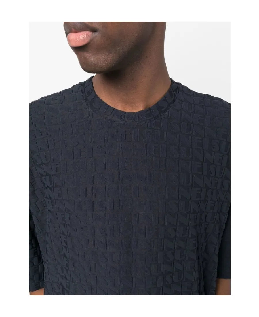 Sunnei Logo Embossed Crewneck T-Shirt