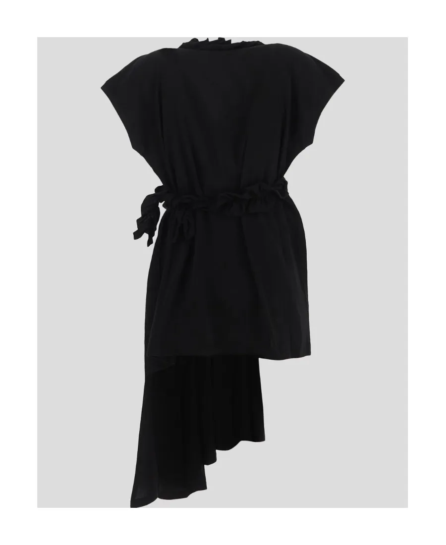 Dries Van Noten Asytermical Ruffled Trim Draped Dress