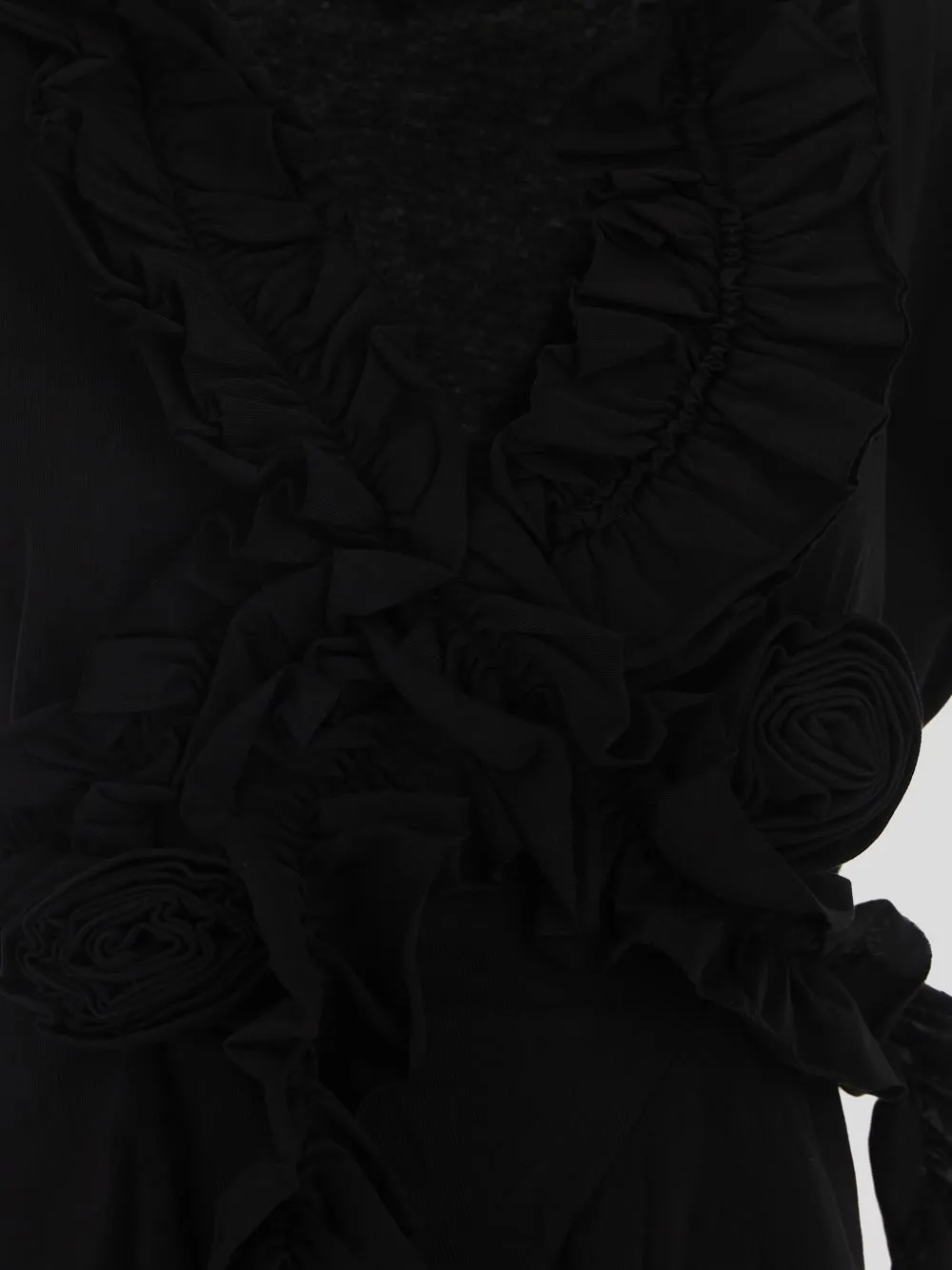 Dries Van Noten Asytermical Ruffled Trim Draped Dress