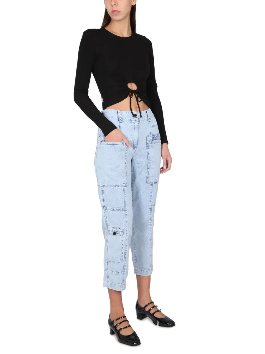 Proenza Schouler White Label Chambray Straight Leg Jeans
