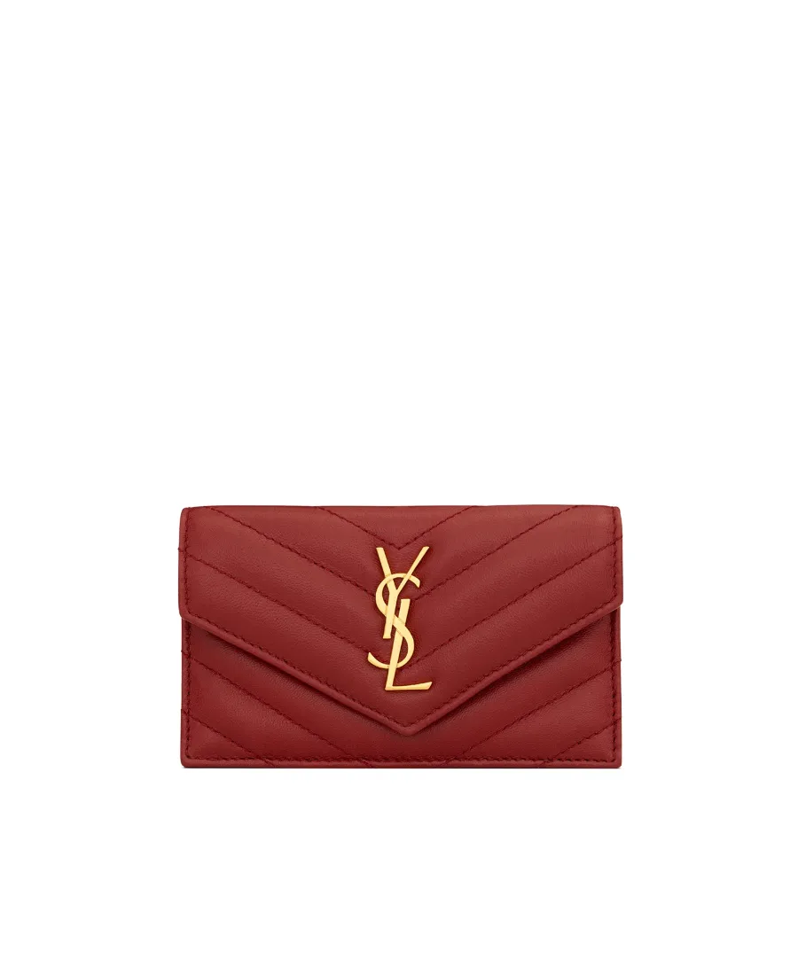 Cassandre Matelassé Flap Card Case In Quilted Leather