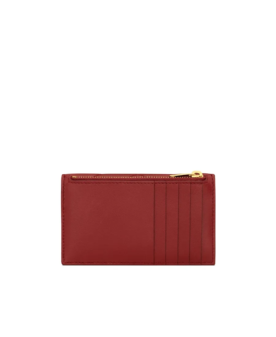Cassandre Matelassé Flap Card Case In Quilted Leather