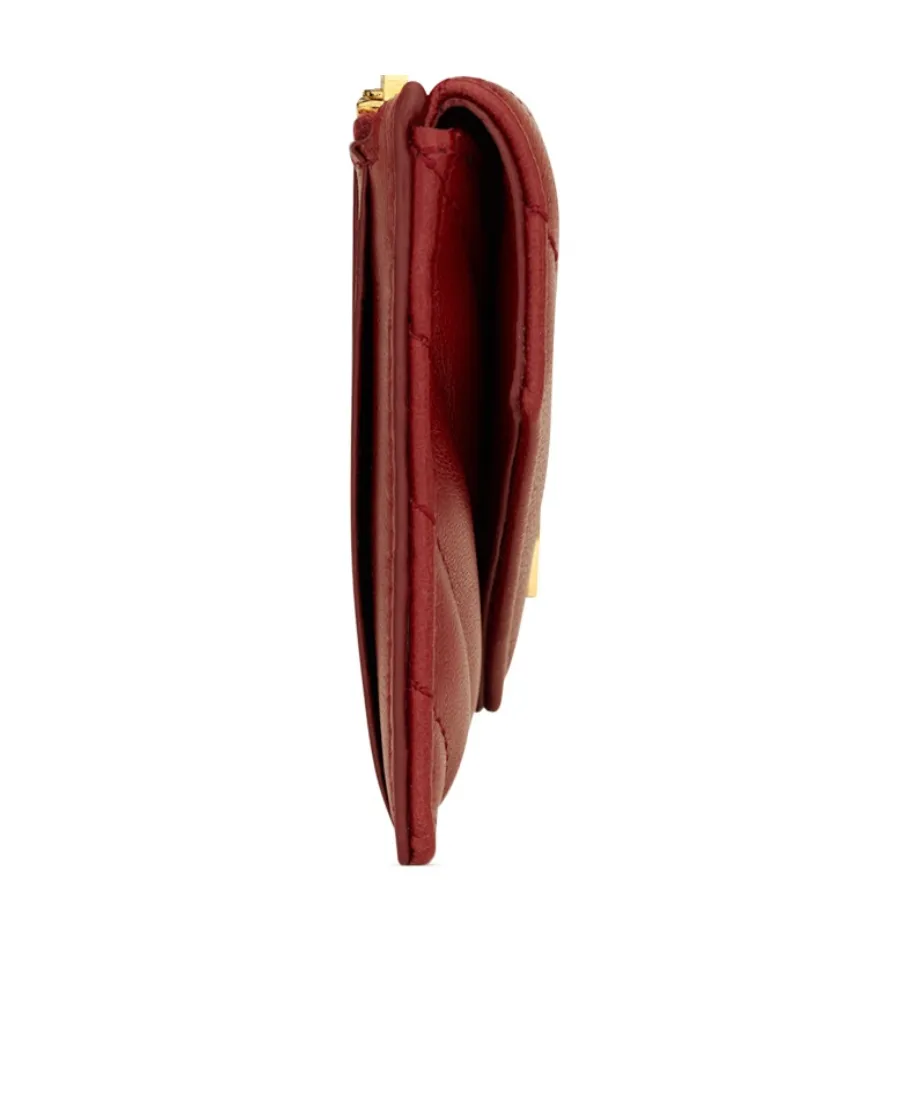 Cassandre Matelassé Flap Card Case In Quilted Leather