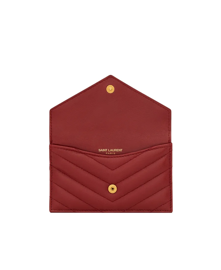Cassandre Matelassé Flap Card Case In Quilted Leather