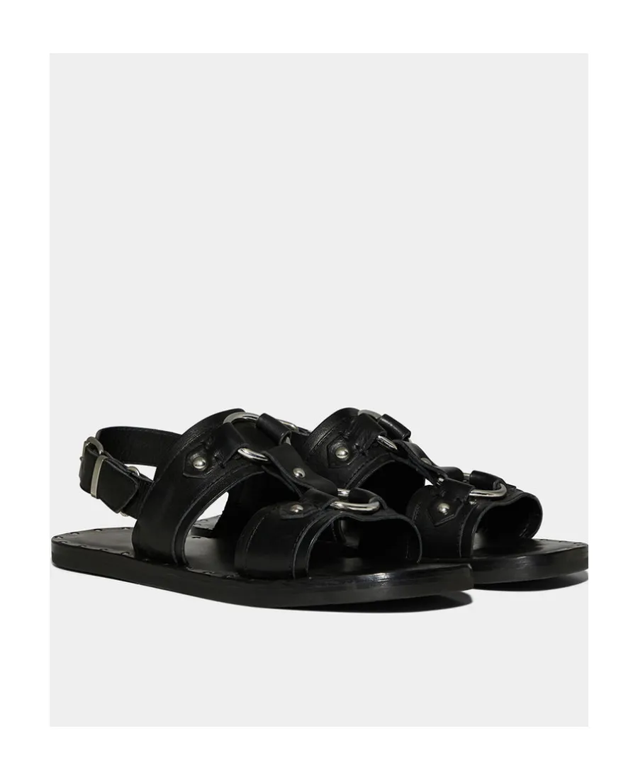 Stud-Detail Calf-Leather Sandals