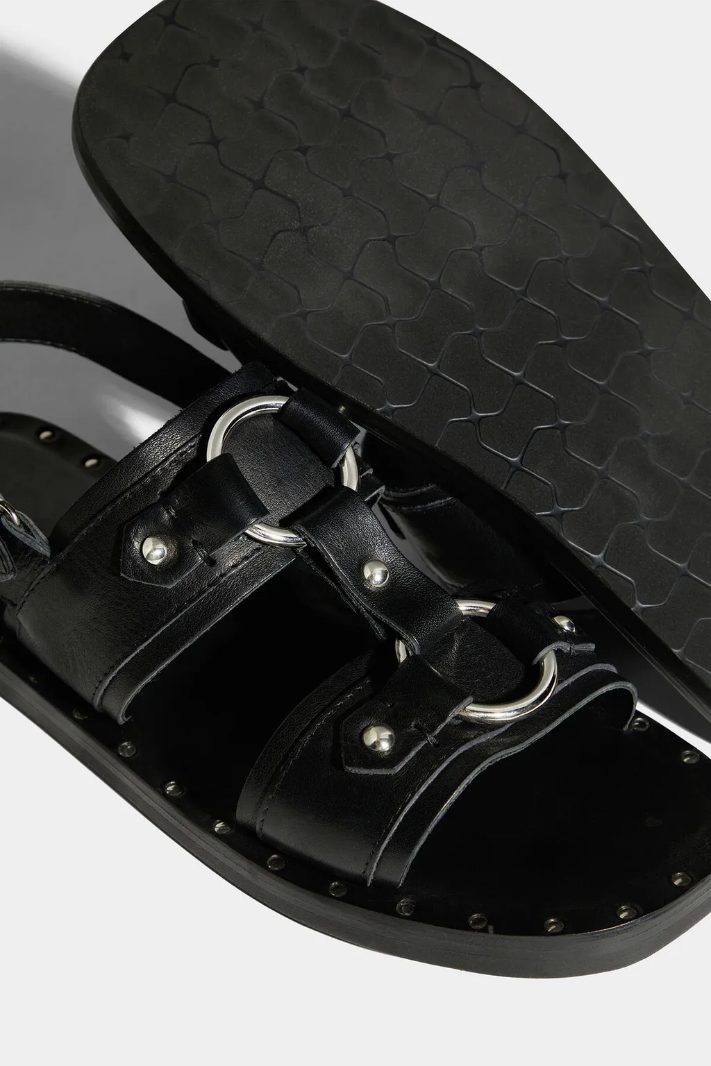 Stud-Detail Calf-Leather Sandals