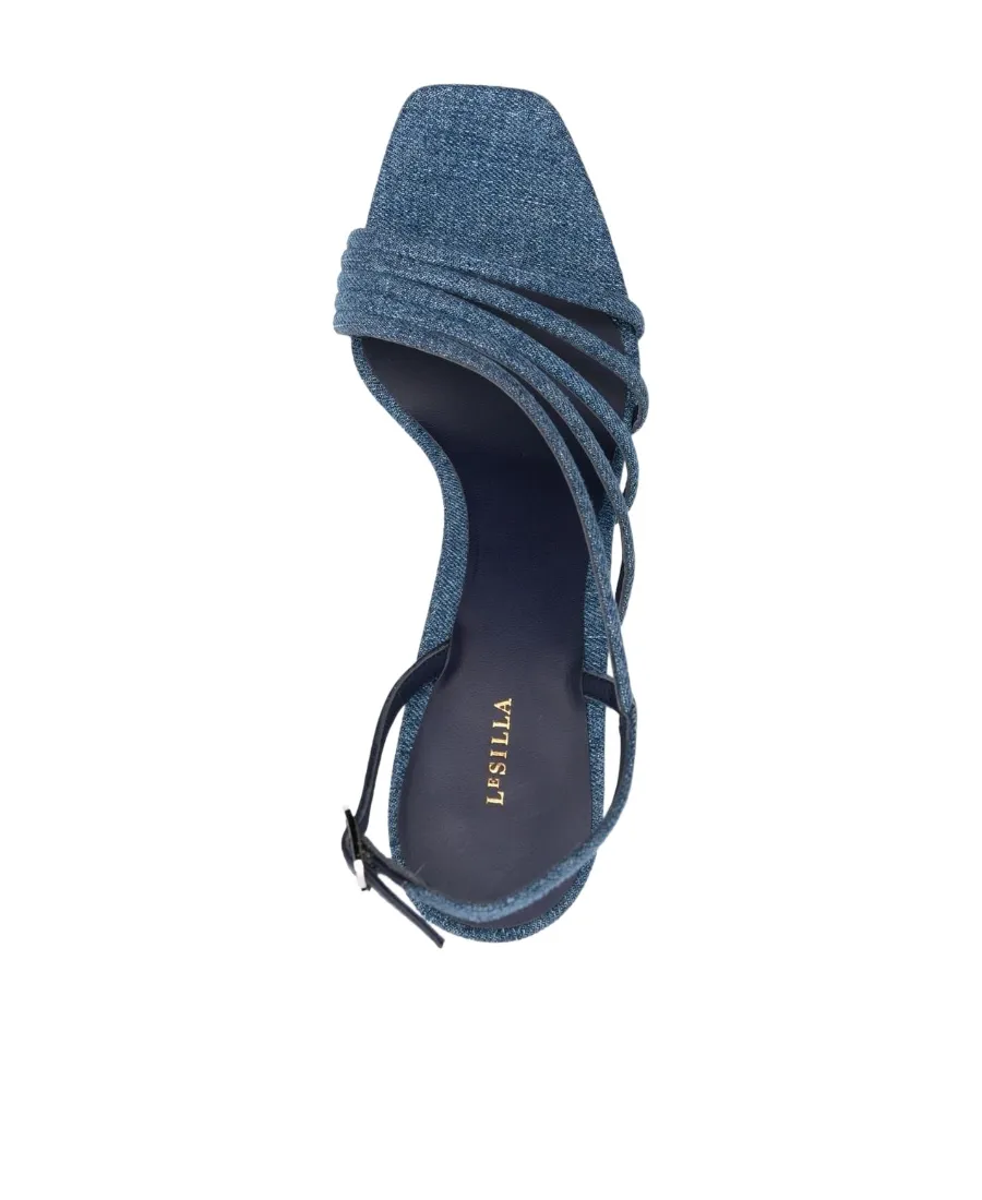 Denim Sandals With Thick Soles And High Heels