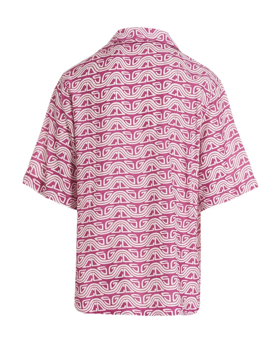 Gcds Waved Logo Printed Buttoned Shirt