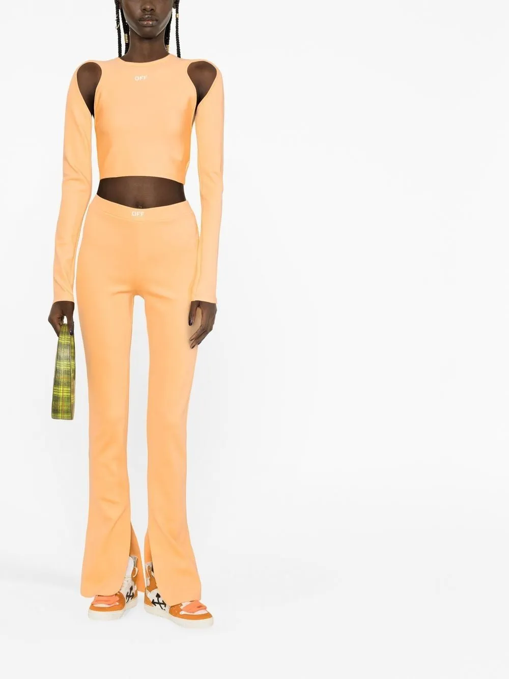 Off-White Sleek Logo Printed High Waist Leggings