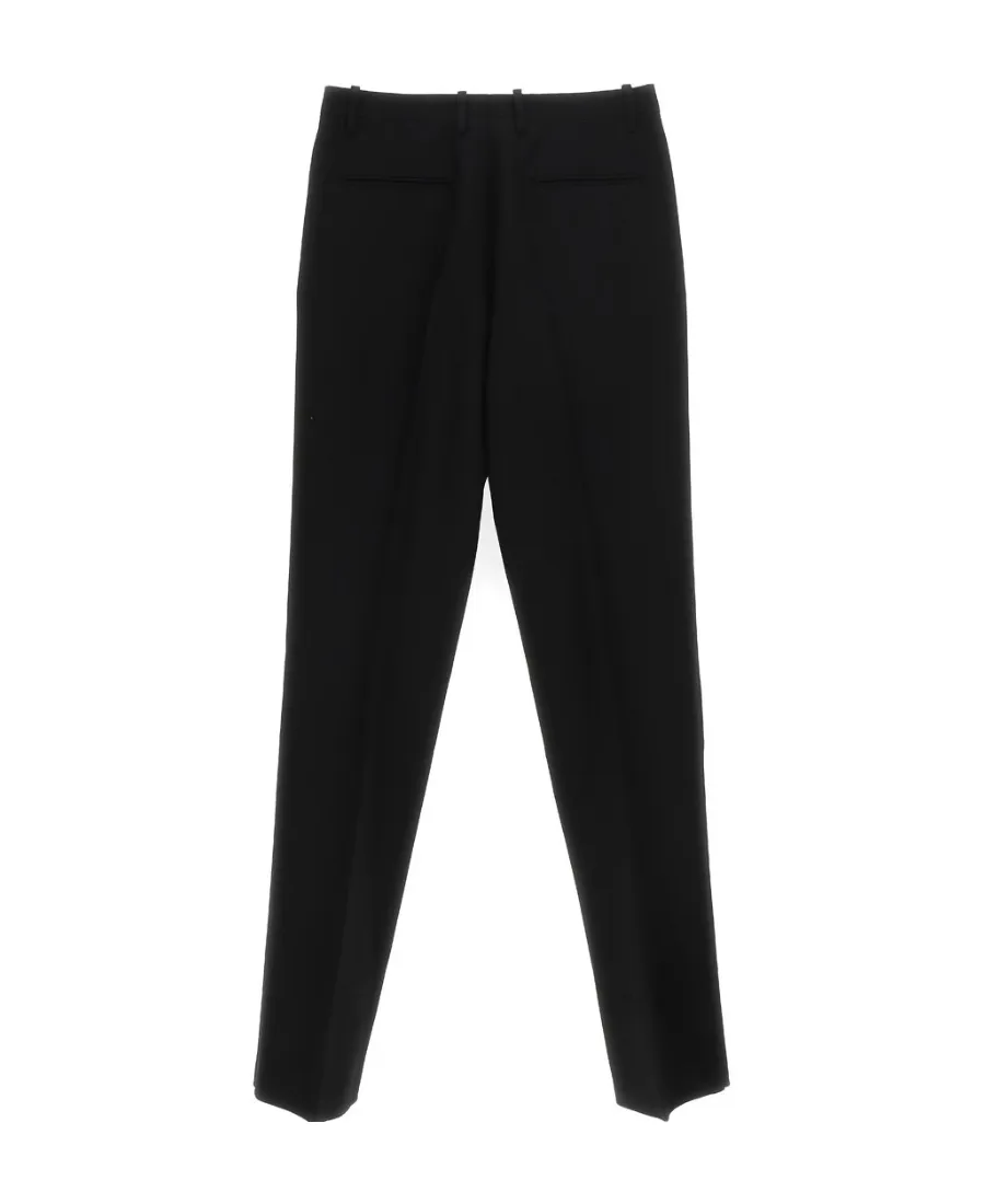 Off-White High Waist Straight Leg Trousers