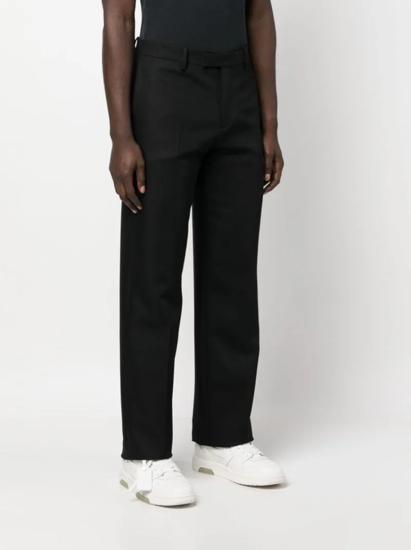 Off-White High Waist Straight Leg Trousers