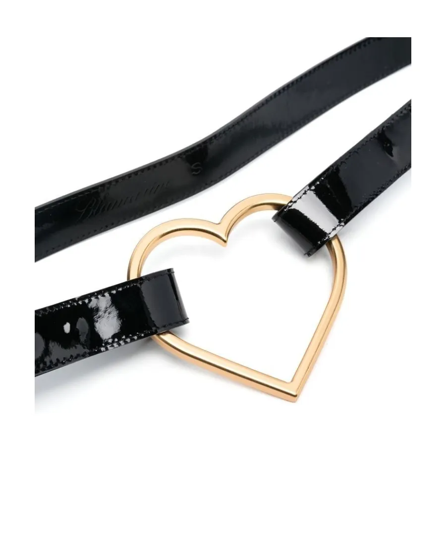 Blumarine Logo Embossed Heart Buckled Belt