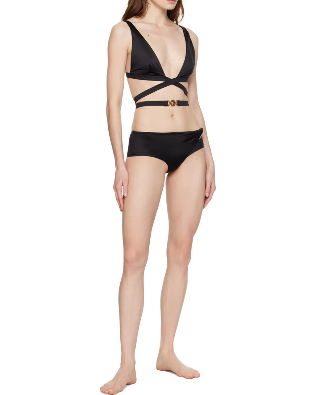 Versace High-Waist Curved Bikini Buttoms