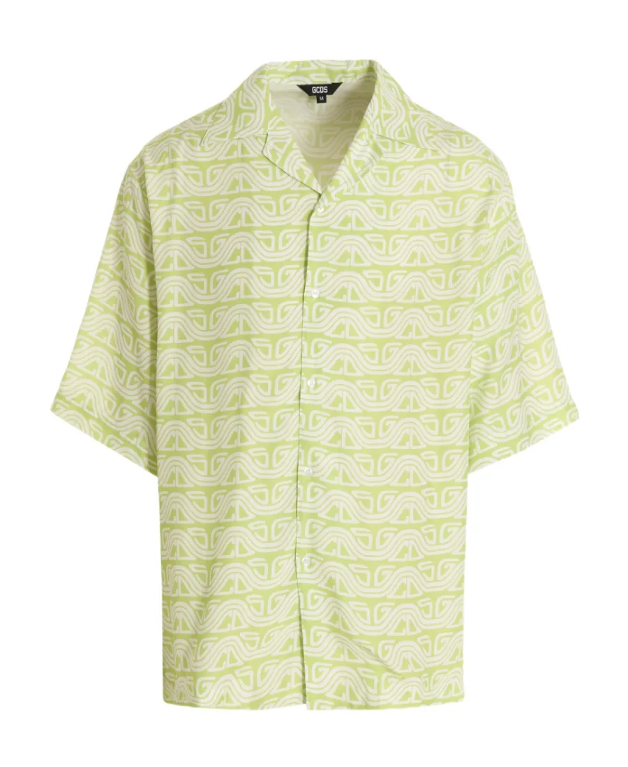 Gcds Waved Logo Printed Buttoned Shirt
