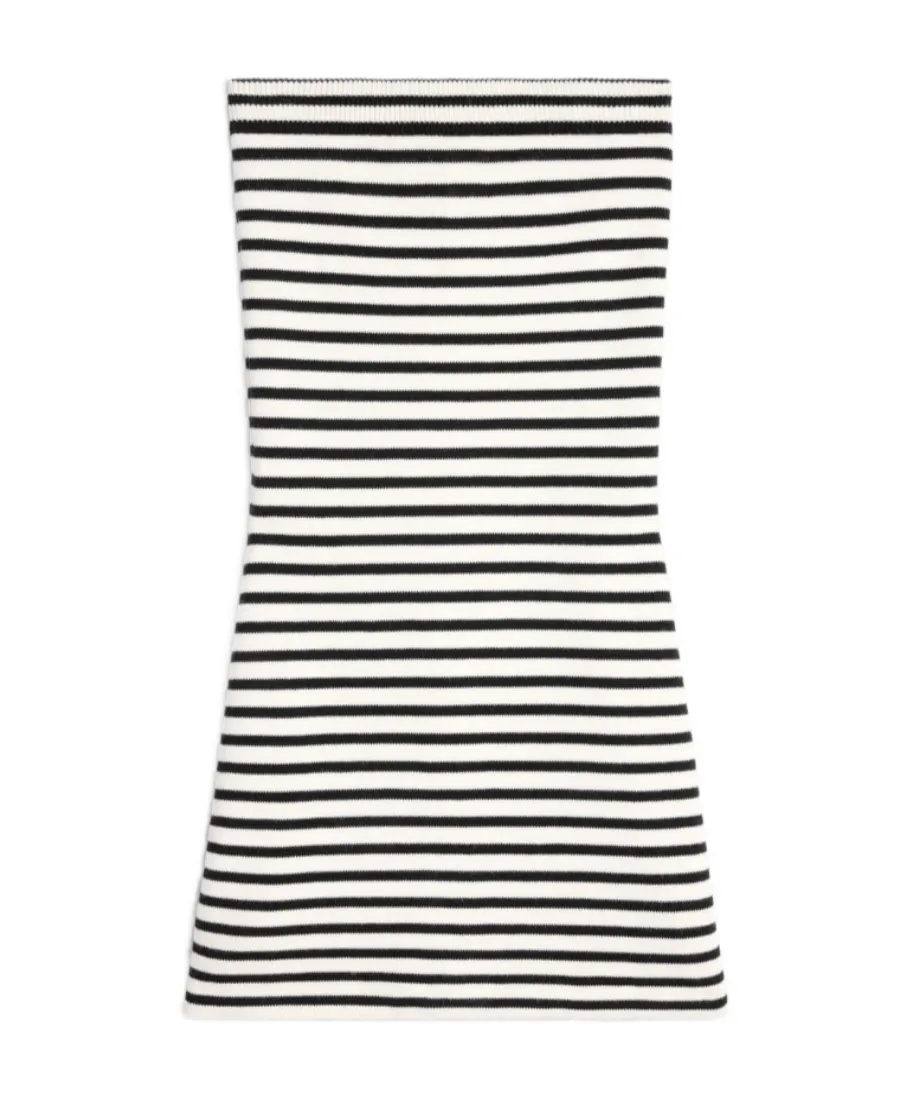 Mini Bustier Dress In MariniÈRe Striped Wool