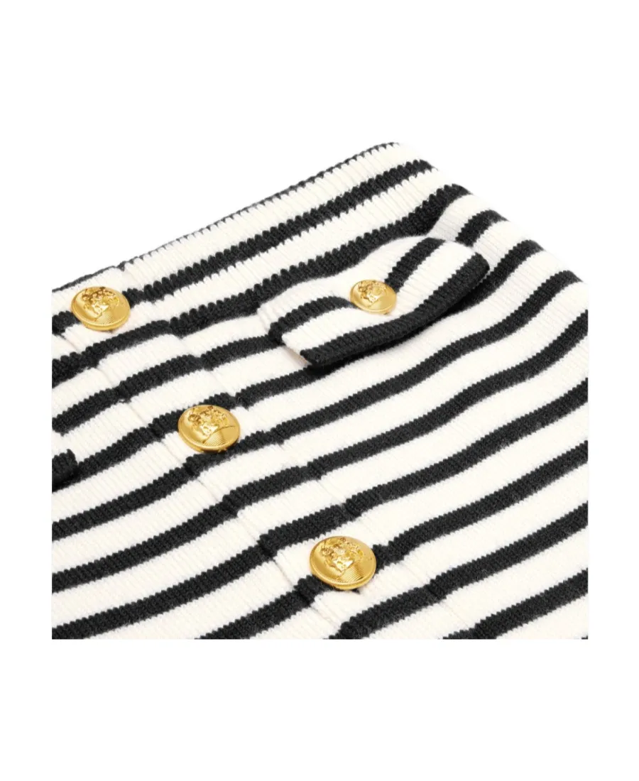 Mini Bustier Dress In MariniÈRe Striped Wool