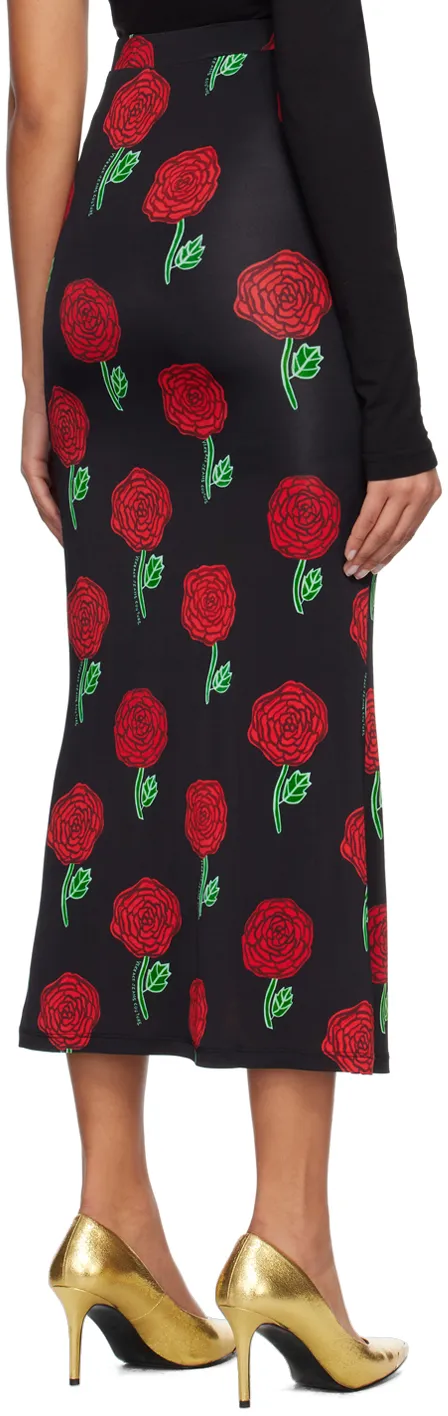 High-Waisted Floral-Print Skirt