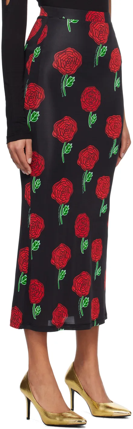 High-Waisted Floral-Print Skirt