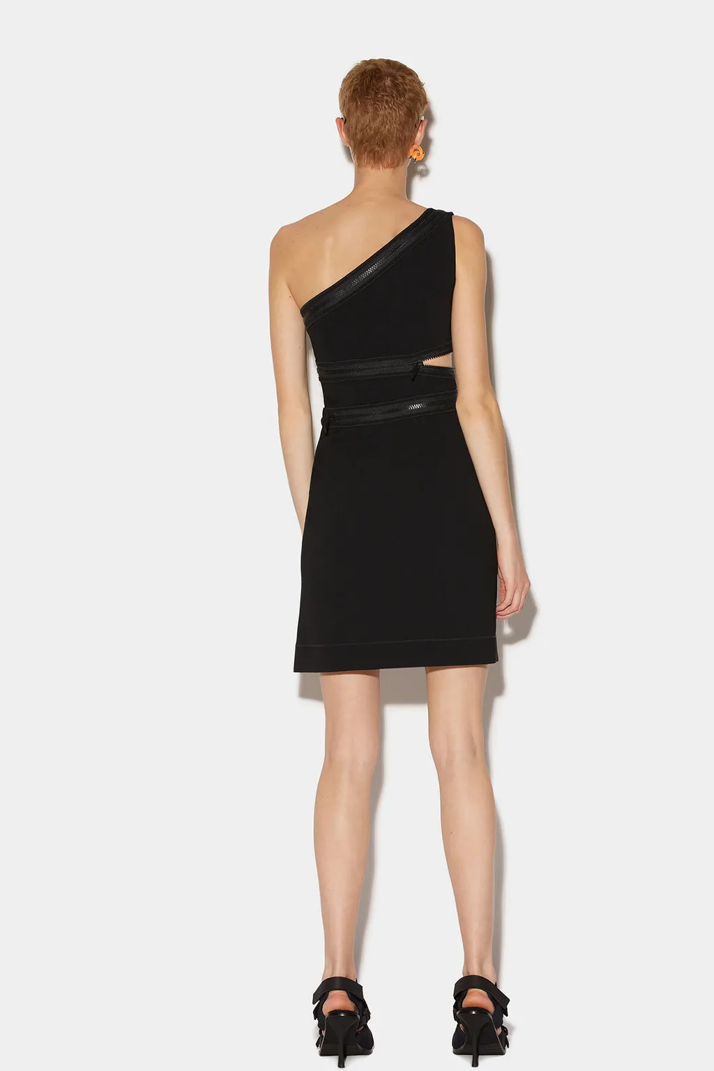 Dsquared2 One-Shoulder Zip-Detailed Sleeveless Mini Dress