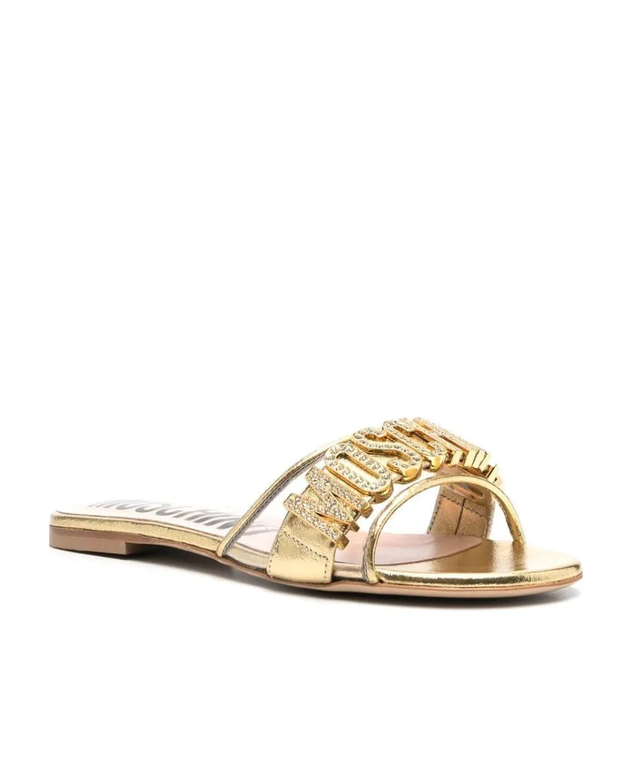 Open-Toe Calf-Leather Slides