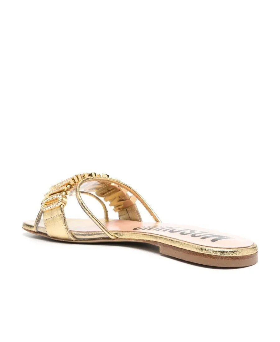 Open-Toe Calf-Leather Slides