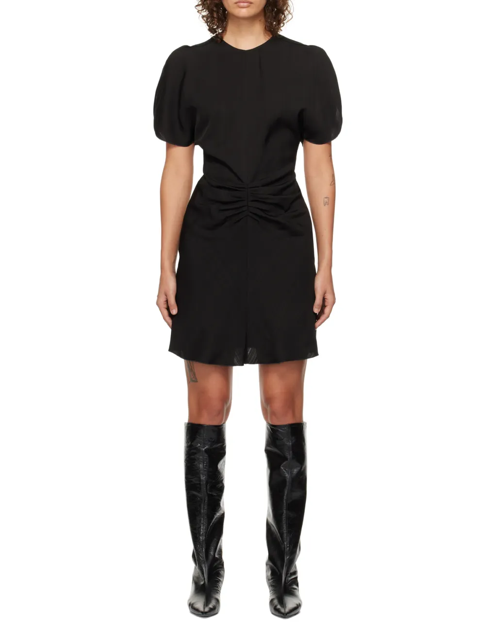 Gathered-Detail Mini Dress